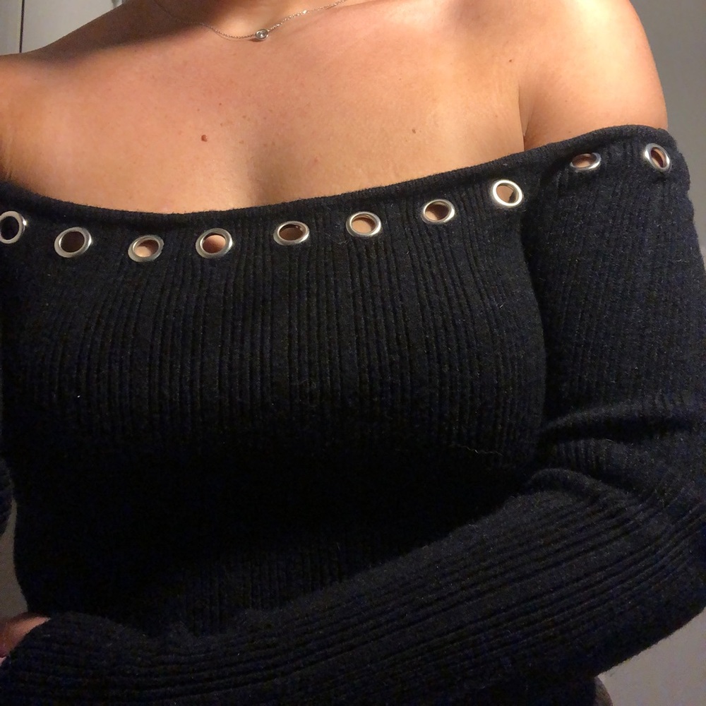 Black strapless sweater size small